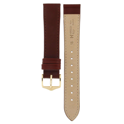 HIRSCH OSIRIS BROWN LEATHER STRAP 18MM